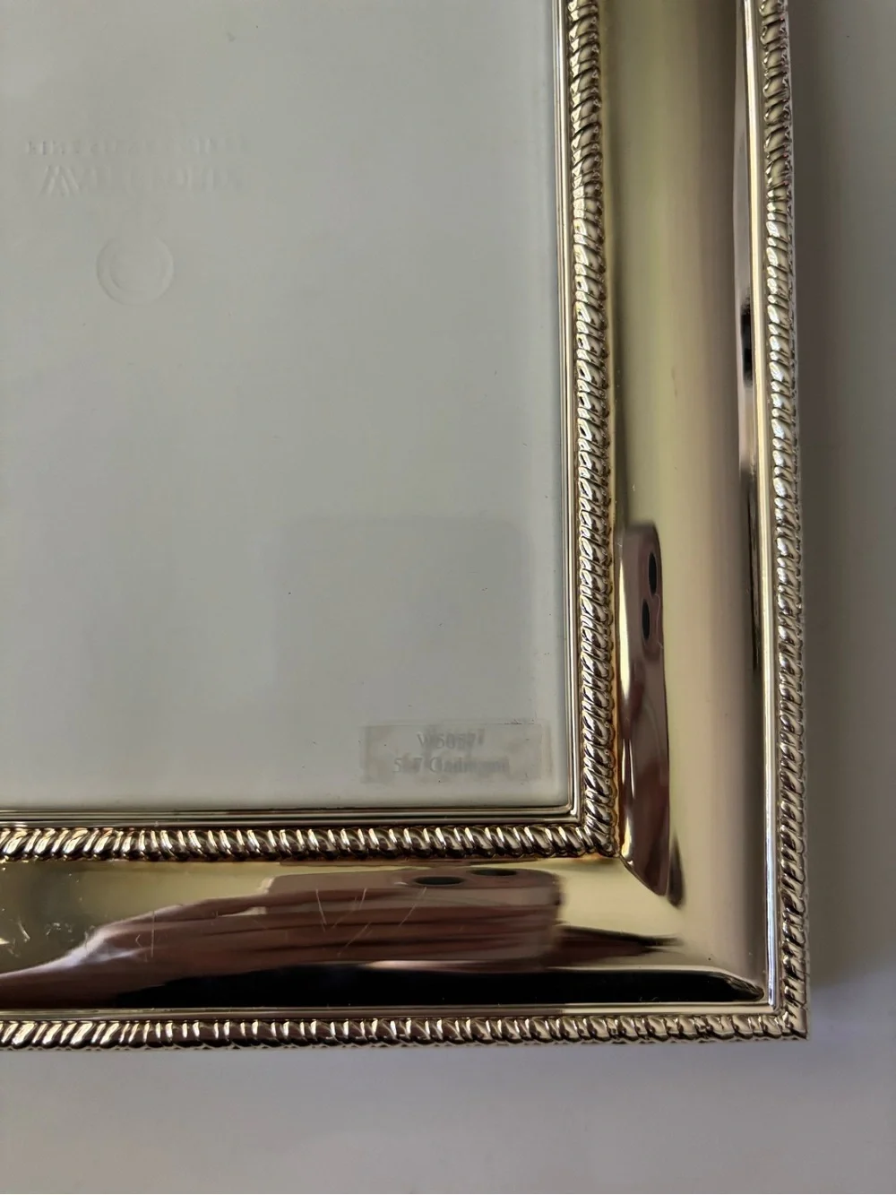 Vintage Waterford Silver-Tone Rope-Trim Picture Frame 5x7”